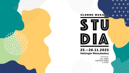 Olemme mukana Studia-messuilla 25.–26.11.2025 Helsingin messukeskuksessa.