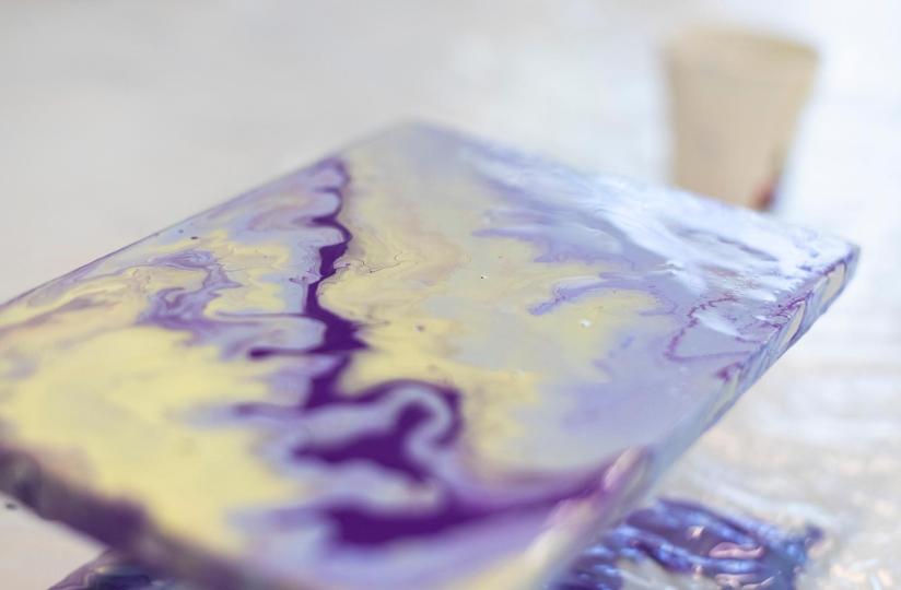 Sisustuspajan opiskelijan tekemä värivalutaulu.